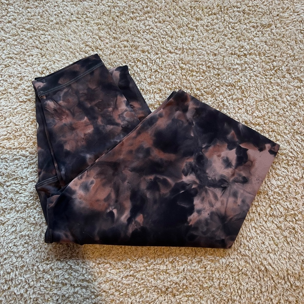 lululemon athletica Black and Brown Tie-Dye Leggings